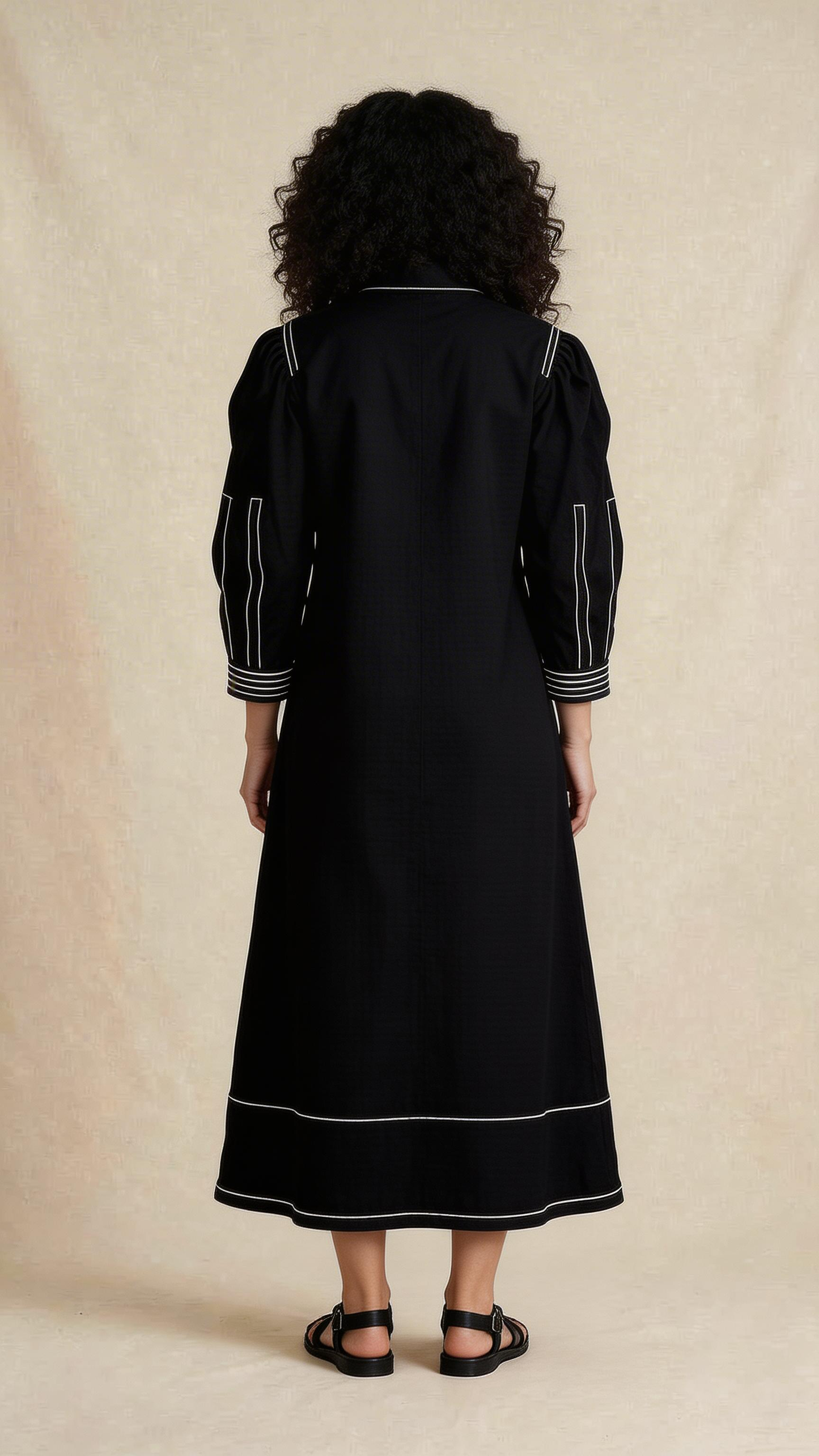 Midnight Onyx Hand-Embellished Maxi Dress
