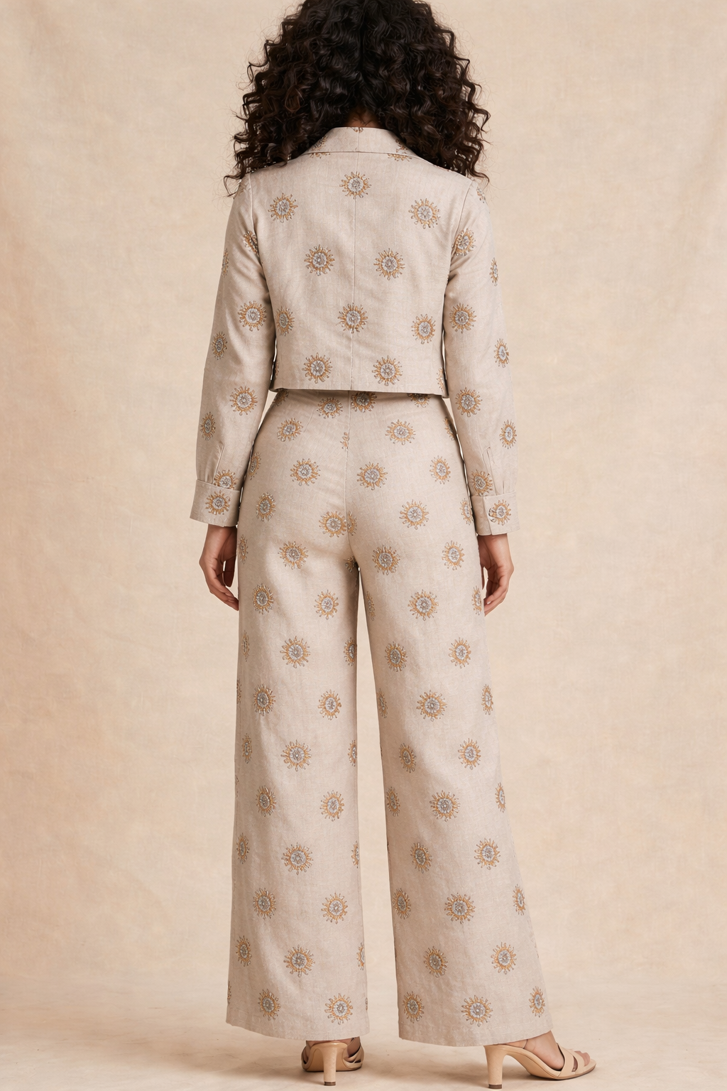 Beige Embellished Co-ord Set