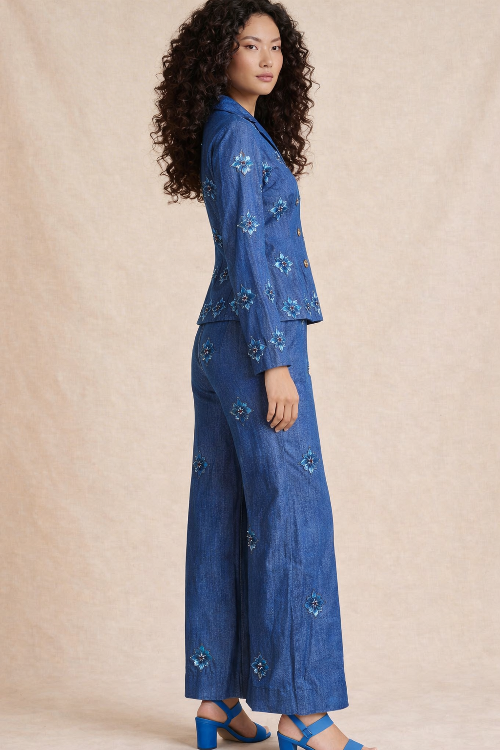 Sapphire Blue Embellished Co-ord Set