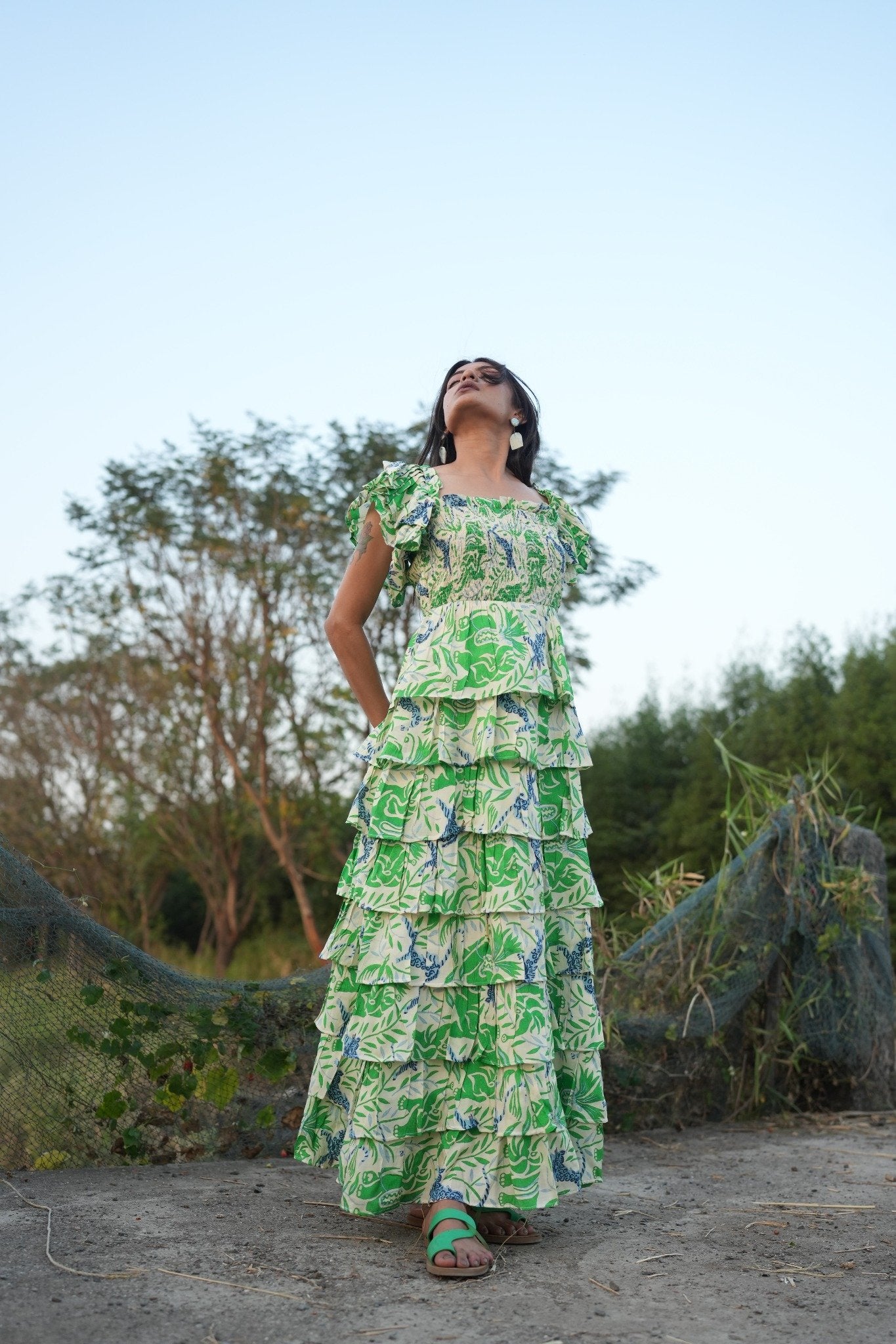 Printed Muslin Dress