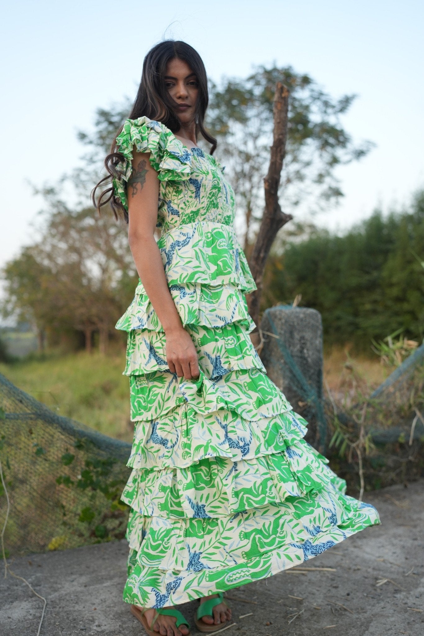 Printed Muslin Dress