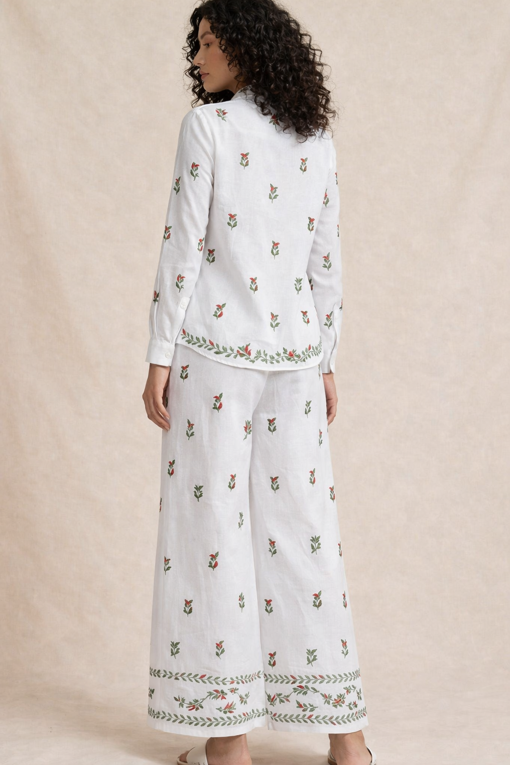 White Botanical Embroidered Co-ord Set