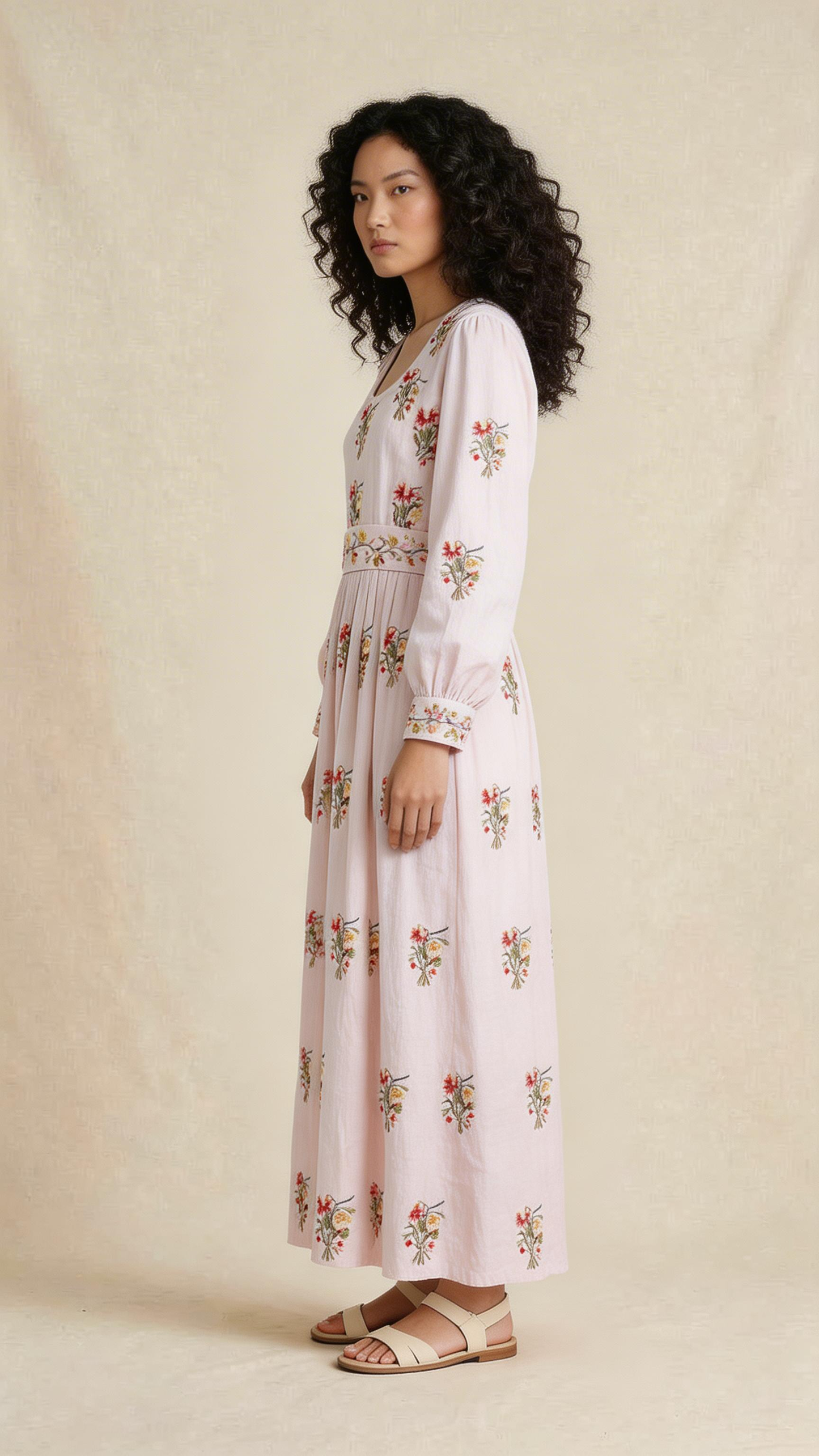 Floral Embroidered Maxi Dress