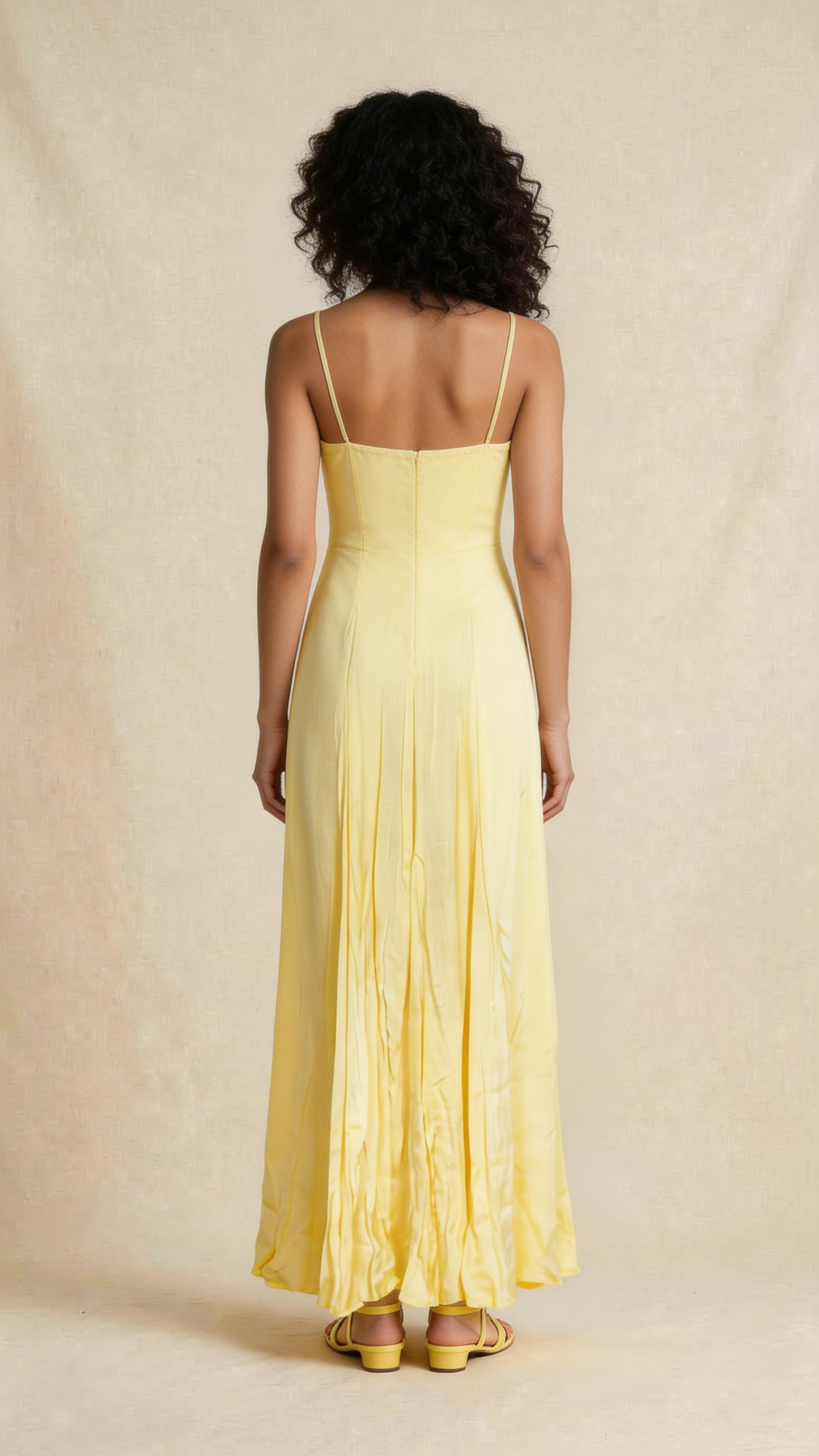 Yellow Embellished Maxi Dress