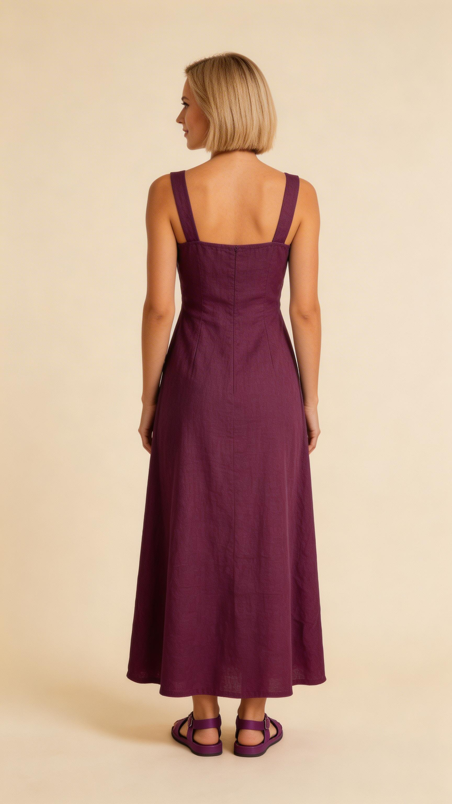 Plum Embellished Midi Dress