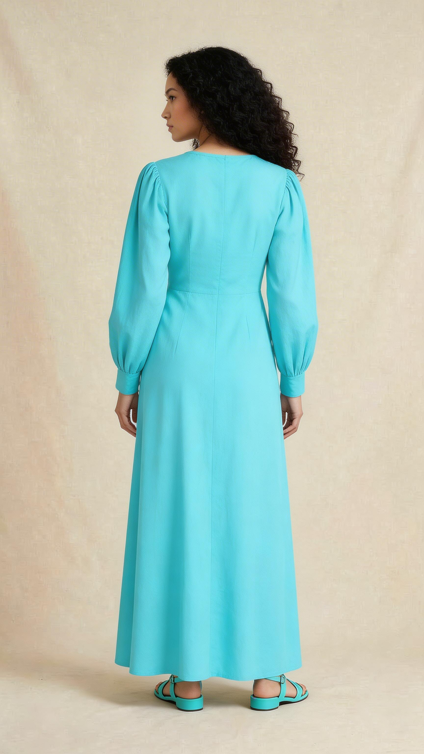Blue Embellished Long Dress