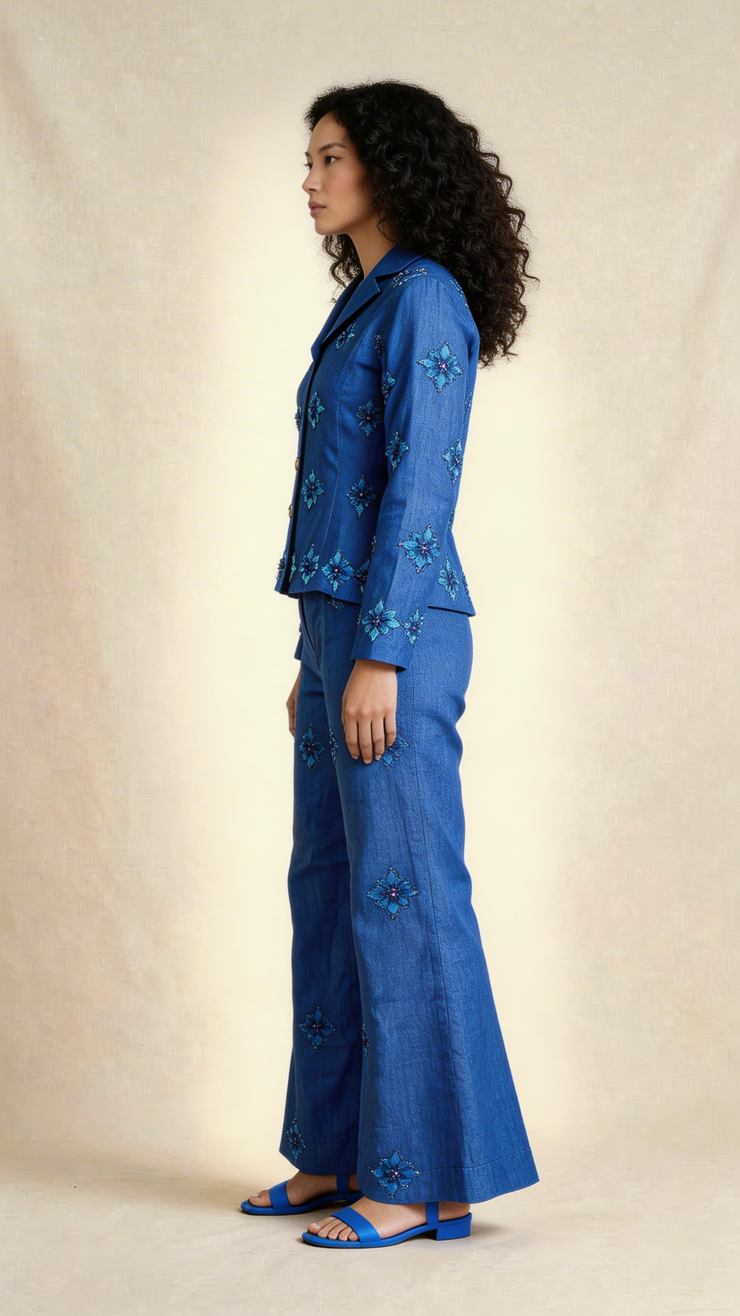 Sapphire Blue Embellished Co-ord Set