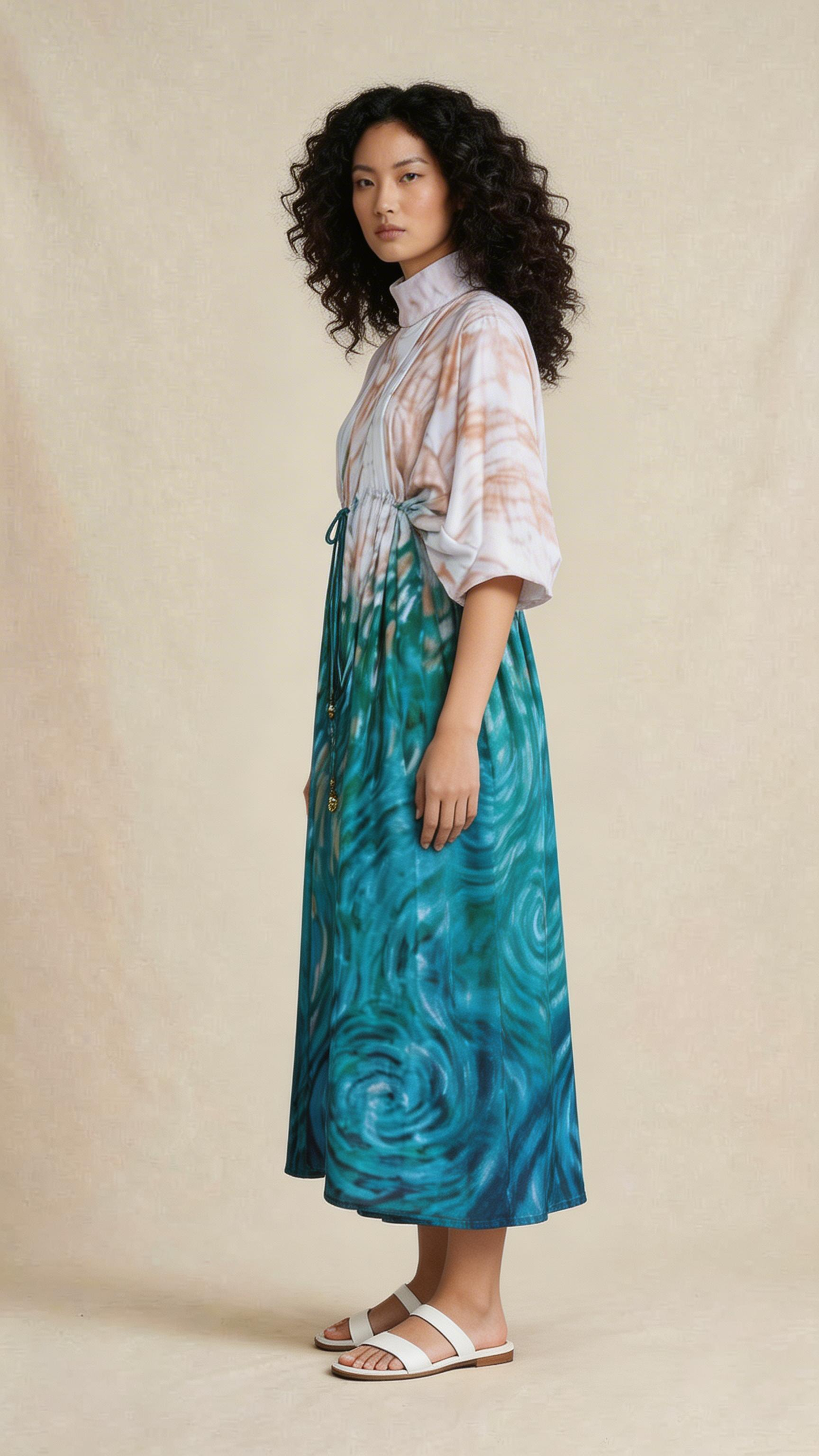 Abstract Ombre Maxi Dress