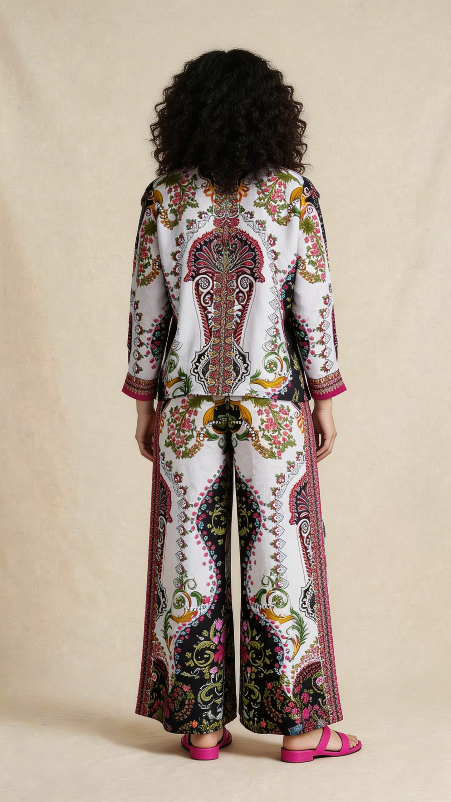 Paisley Floral Printed Shirt & Pants Set