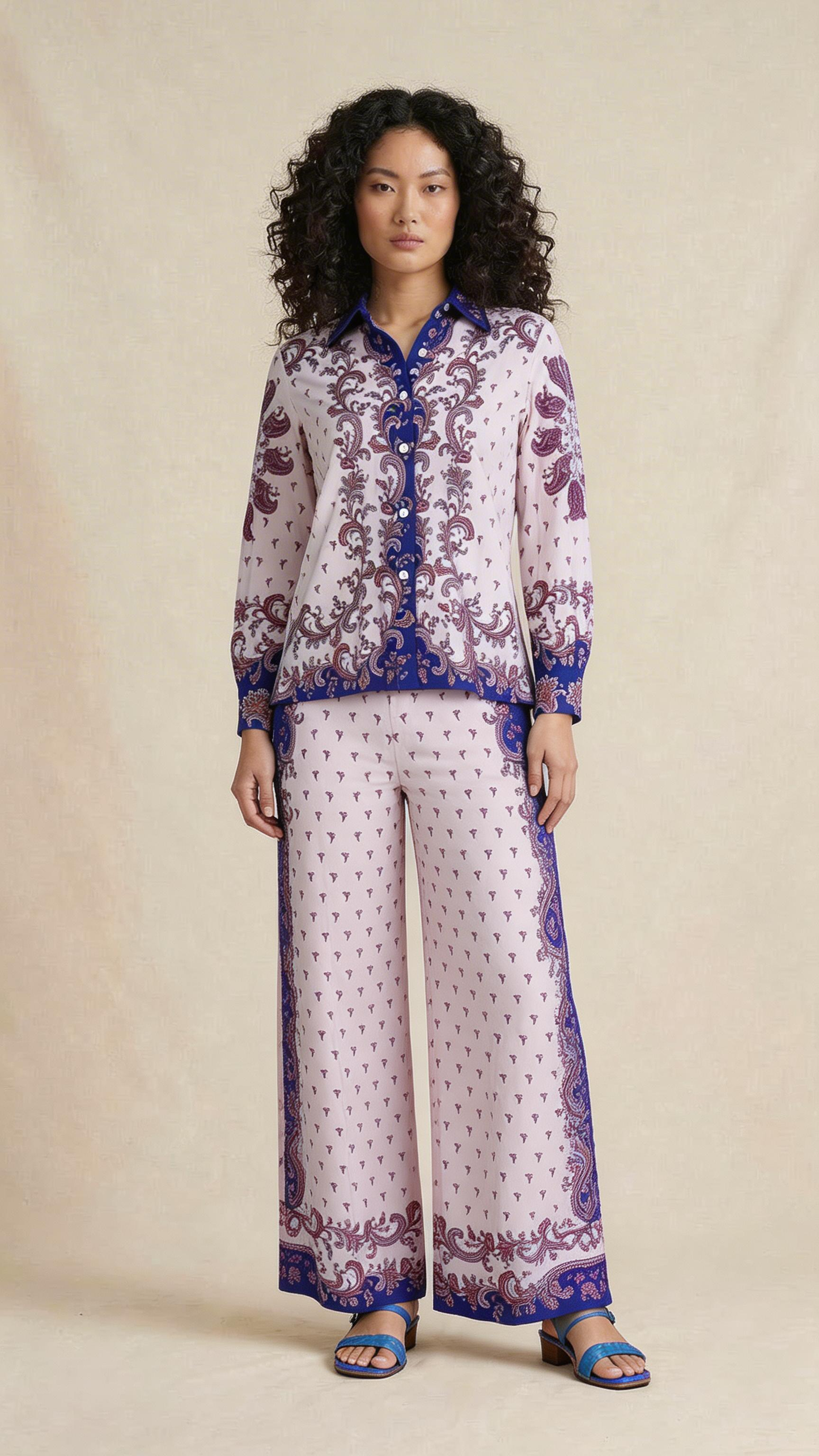 Blush Paisley Print Lounge Set