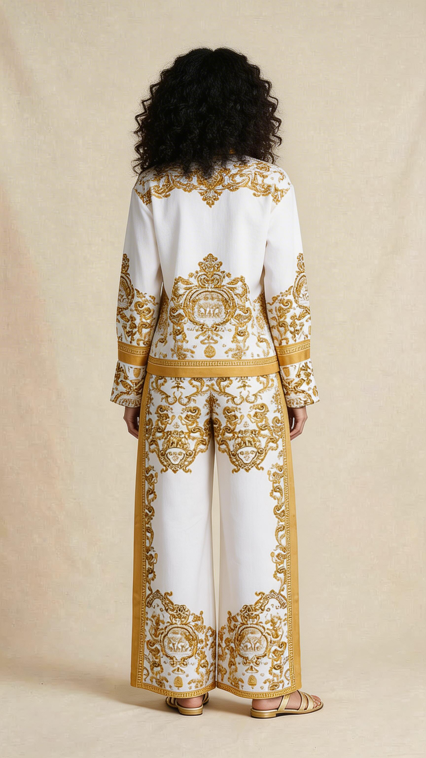 Gold Ornamental Print Co-ord Set
