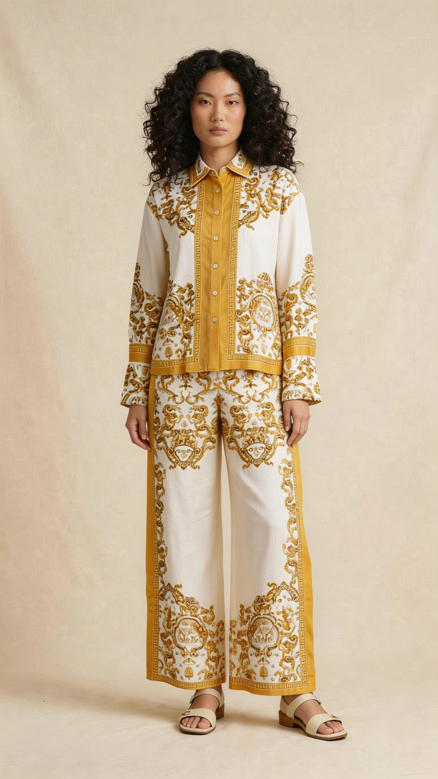 Gold Ornamental Print Co-ord Set