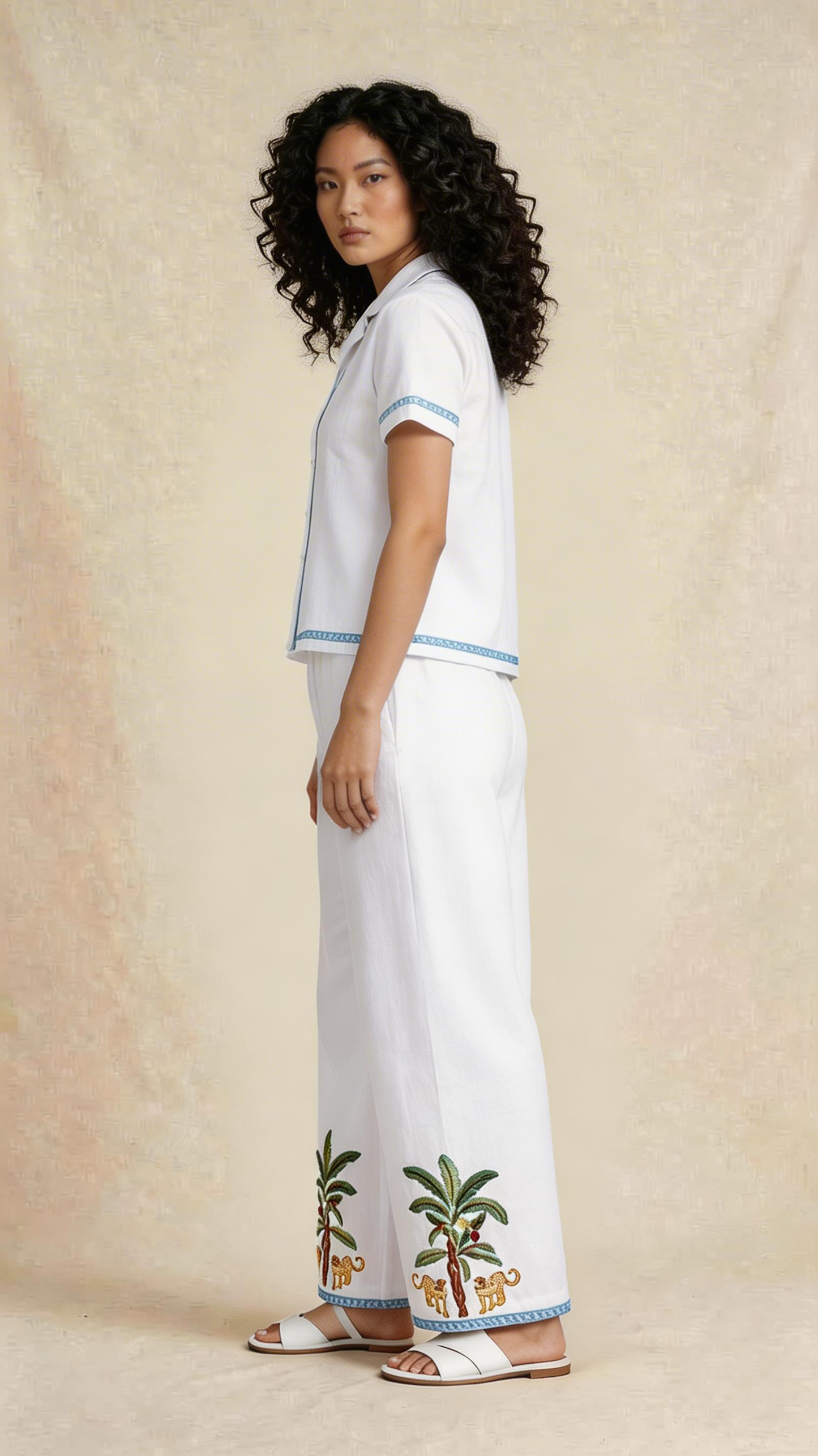 Tropical Embroidered Co-ord Set