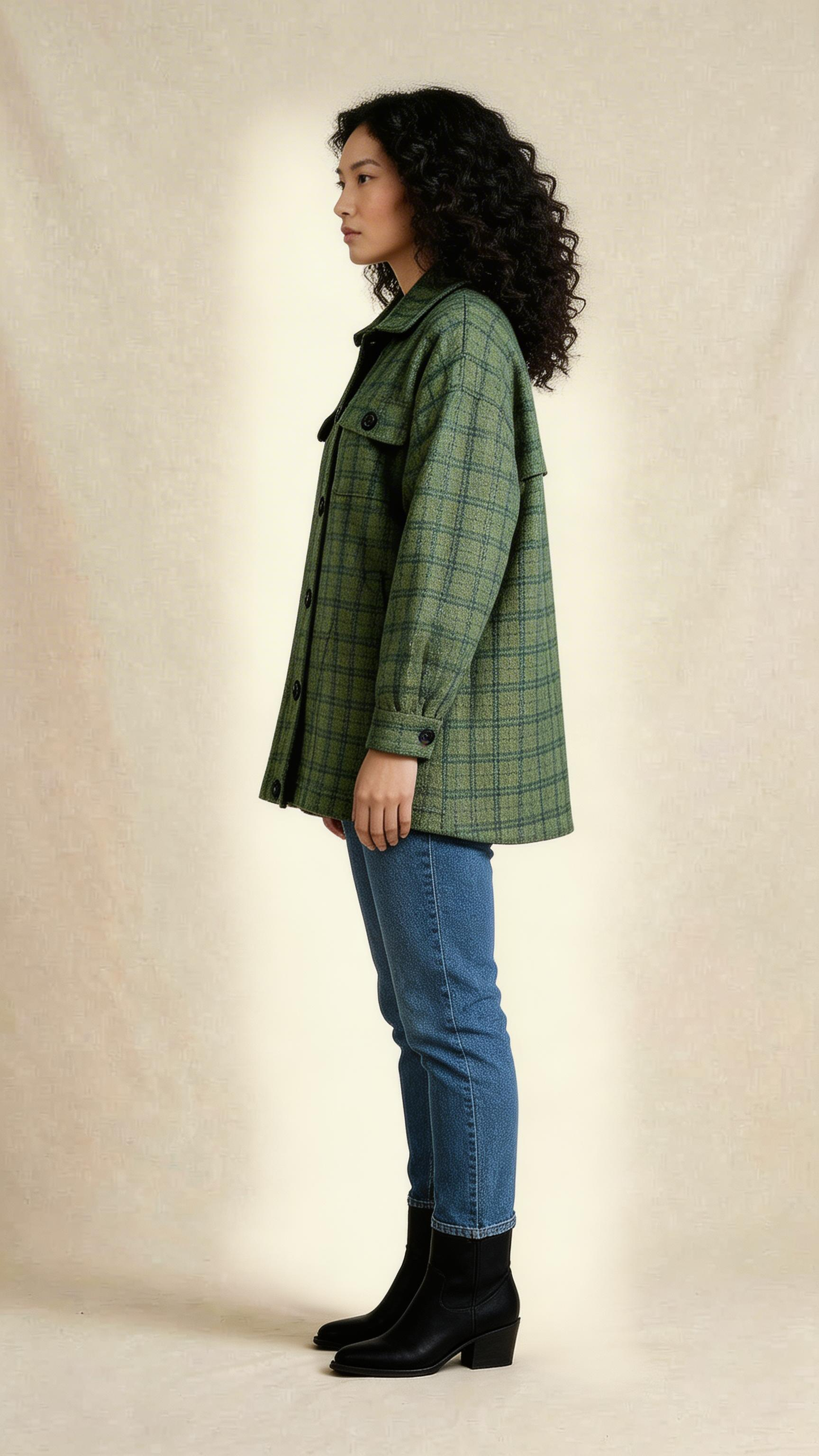 Green Plaid Utility Jacket