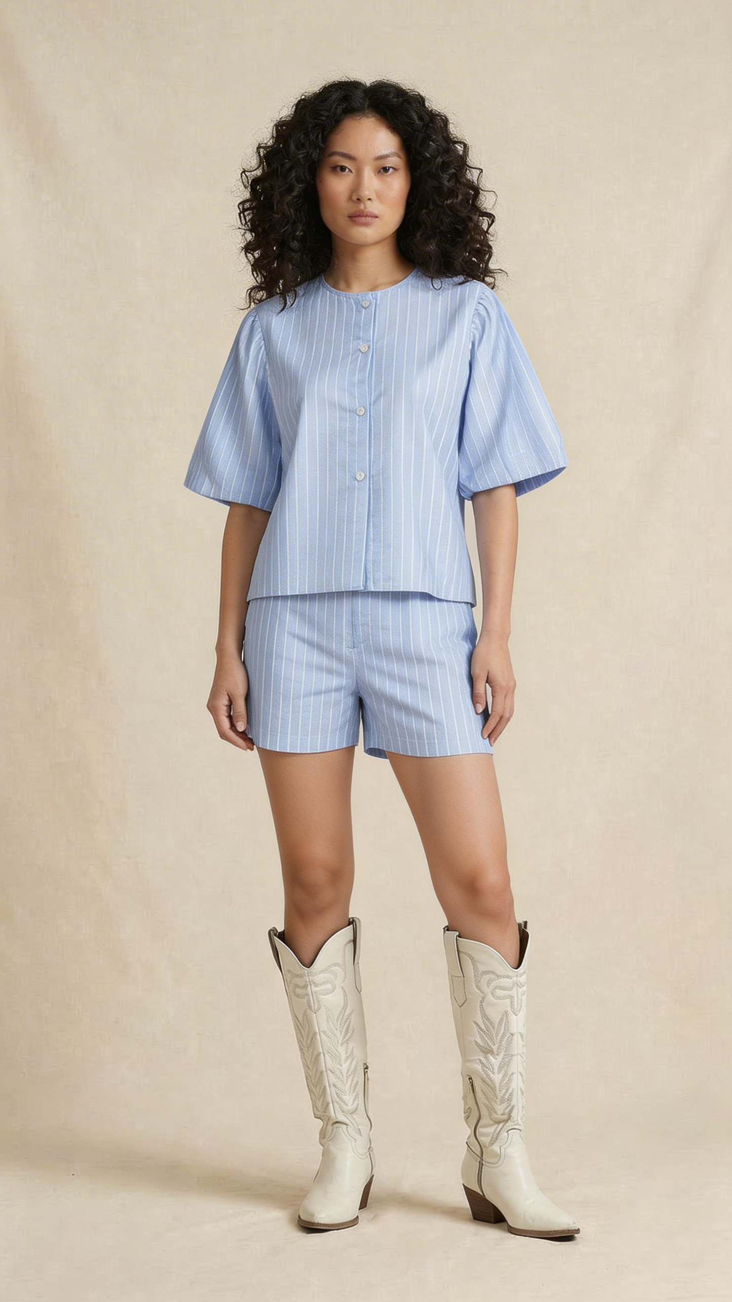 Sky Blue Stripe Co-ord Set