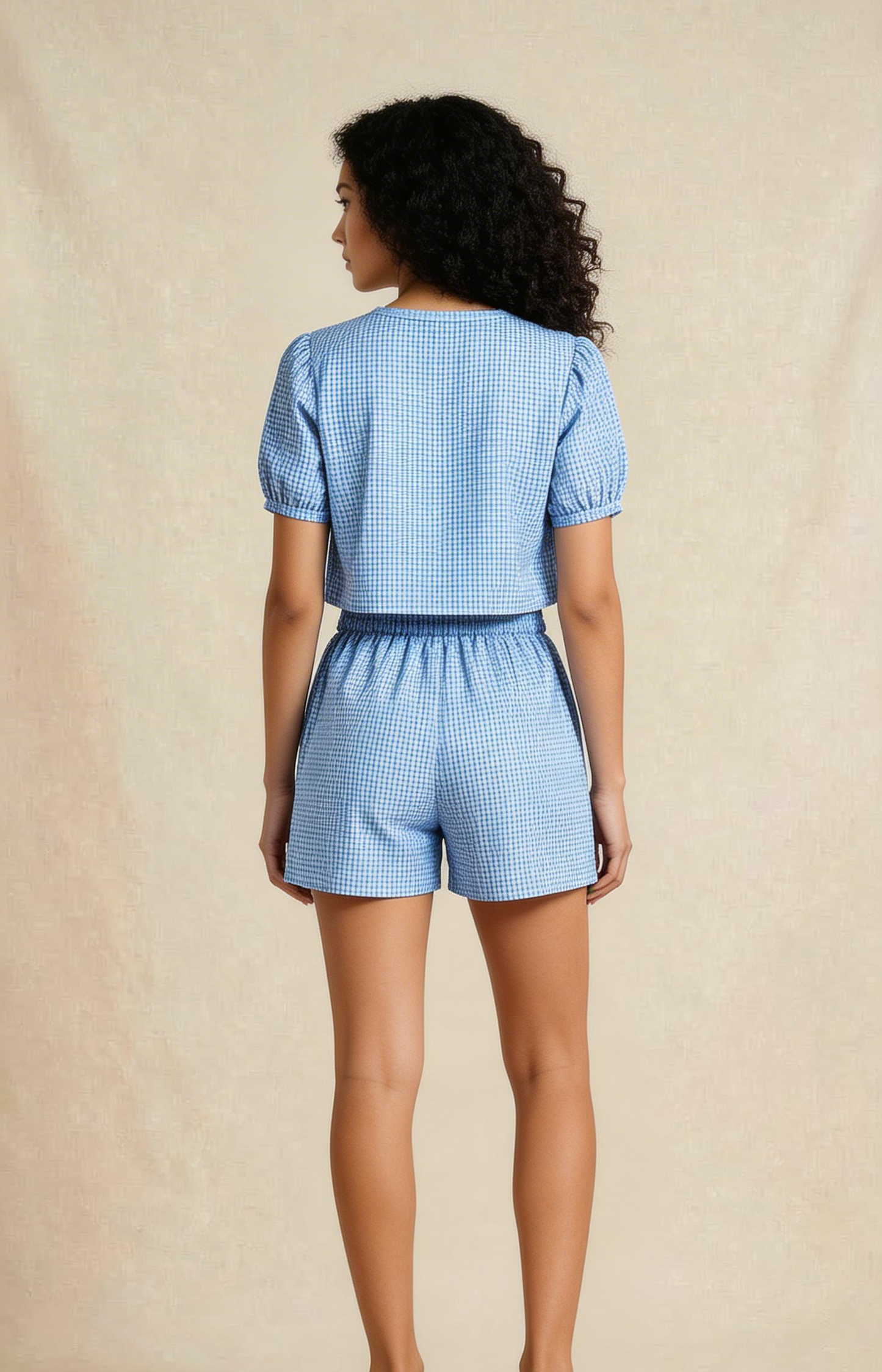Blue Gingham Sleepwear Co-ord Set