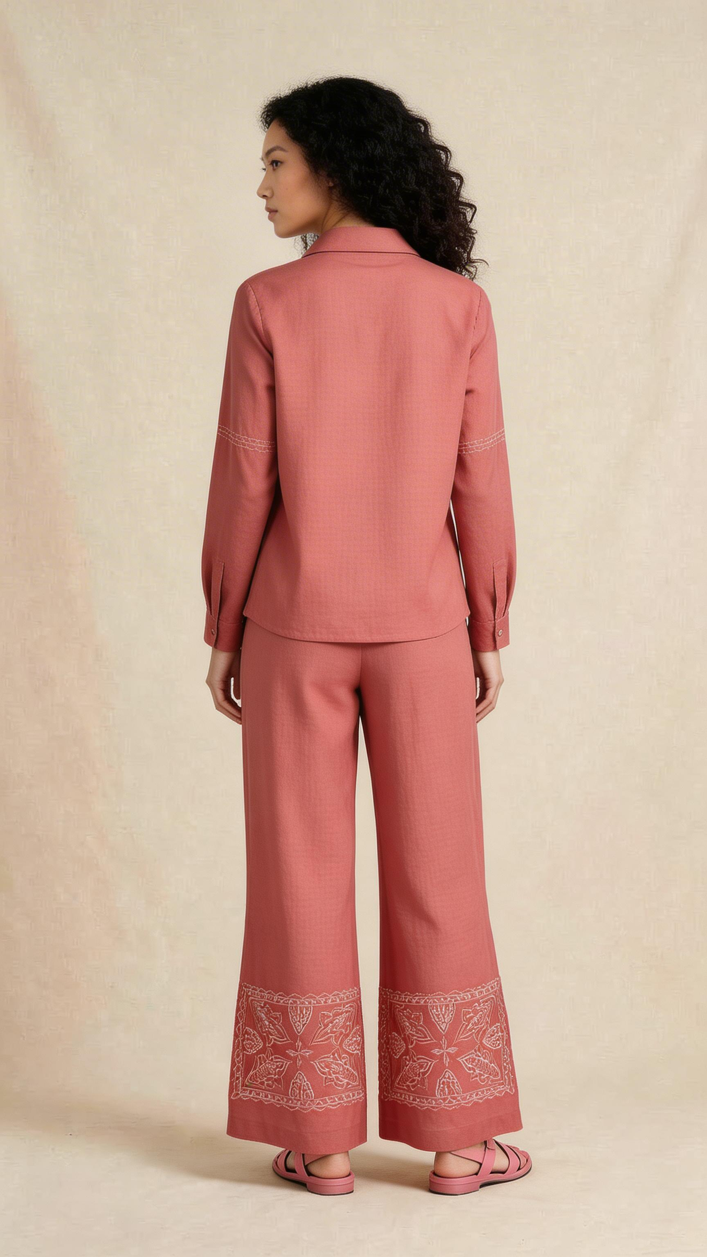 Terracotta Embroidered Co-ord Set