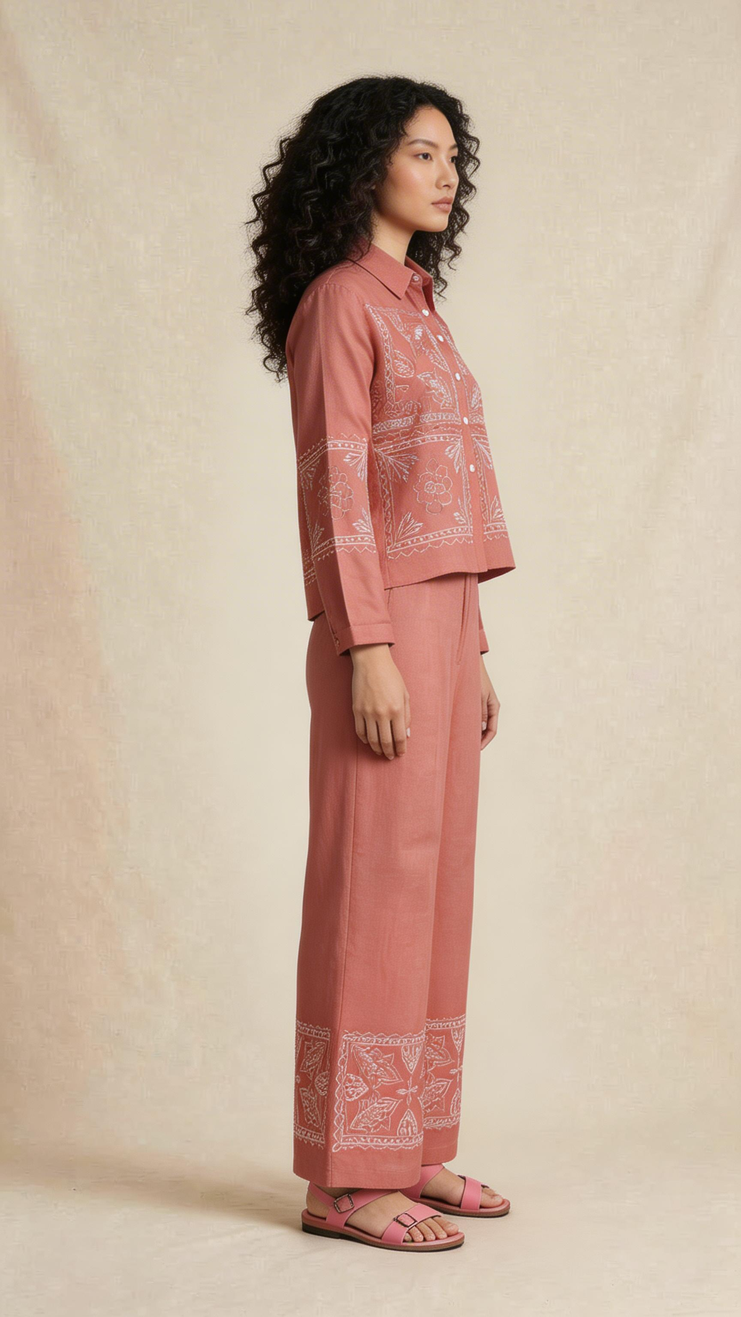 Terracotta Embroidered Co-ord Set