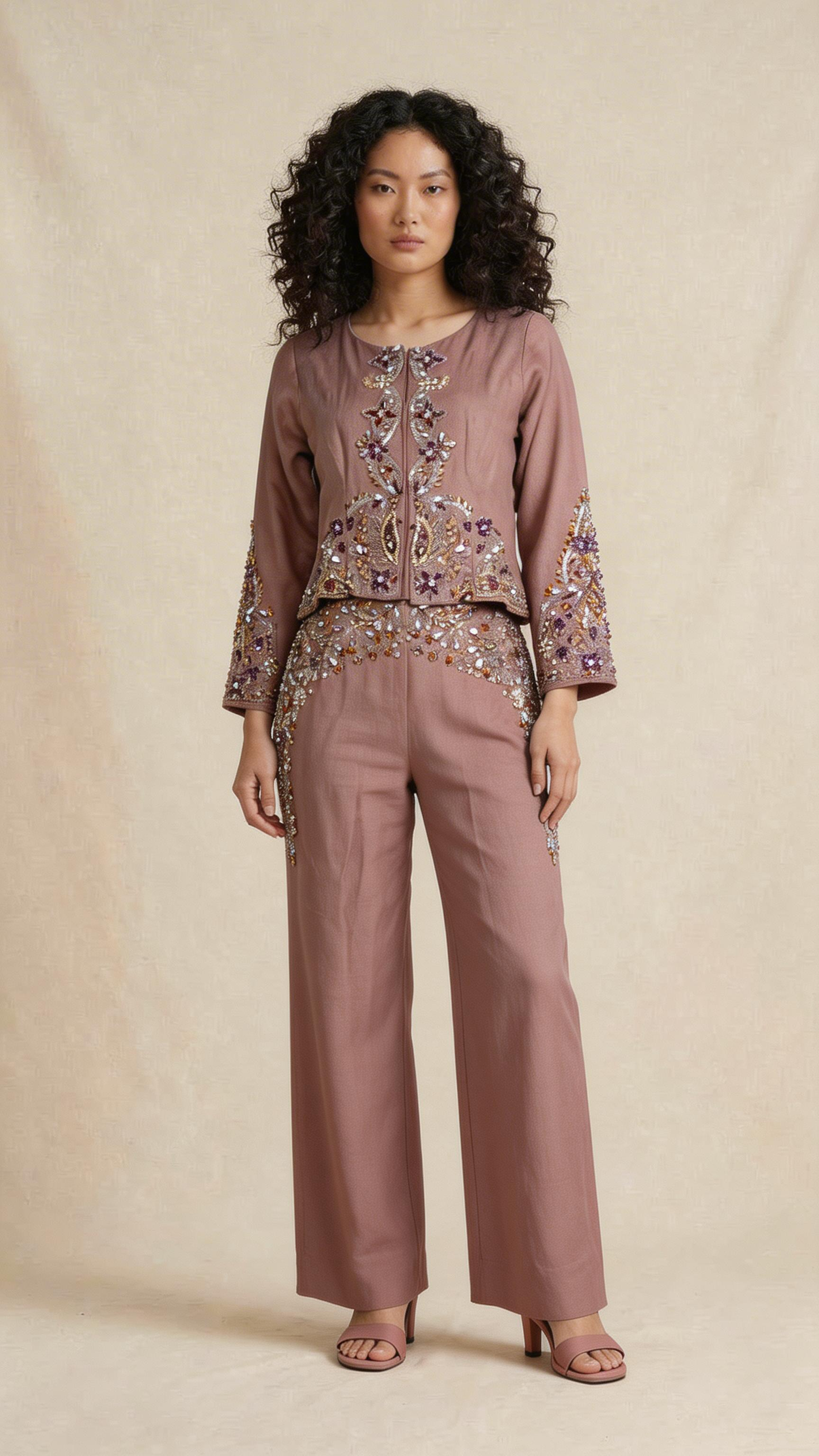 Dusty Rose Embellished Co-ord Set