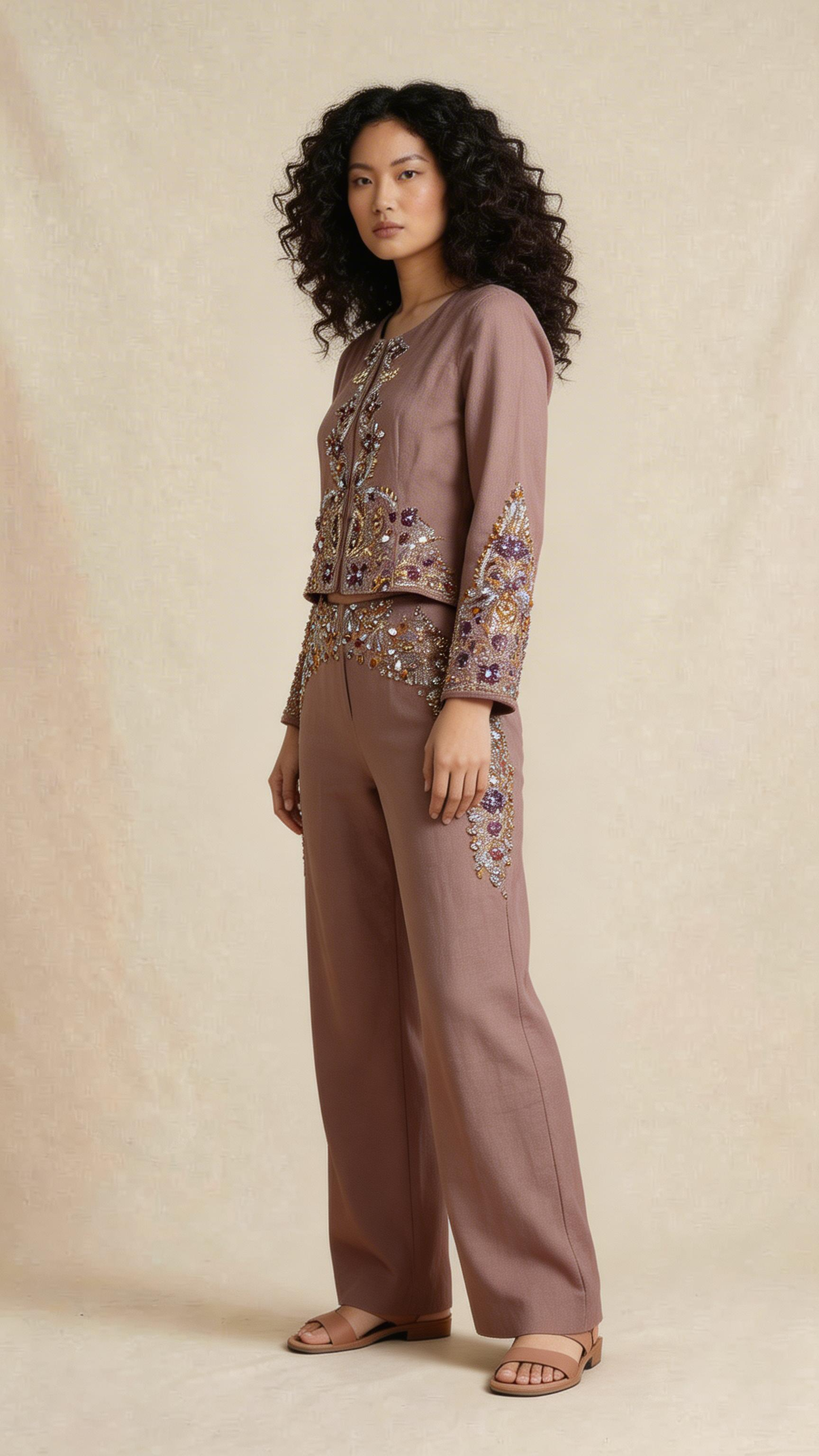 Dusty Rose Embellished Co-ord Set